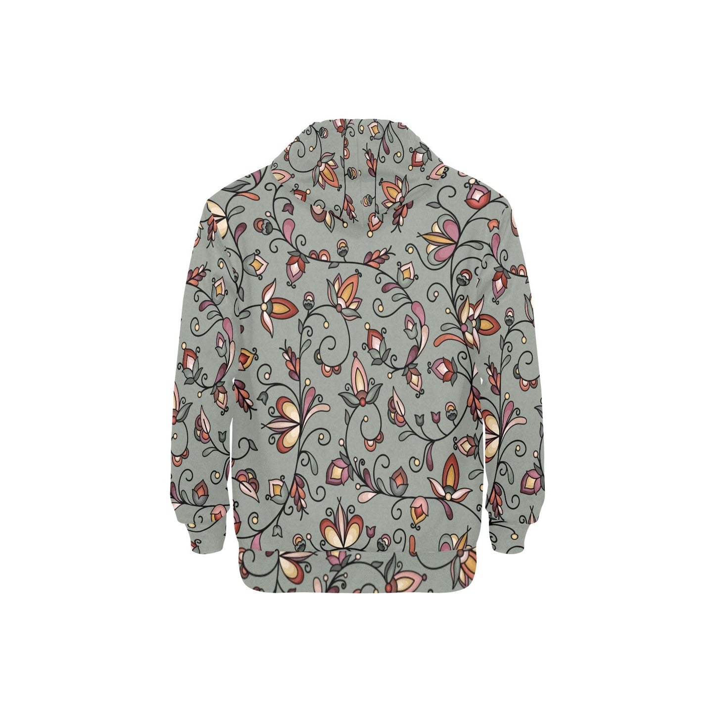 Burnt Sky Petals Green Fleece Hoodie