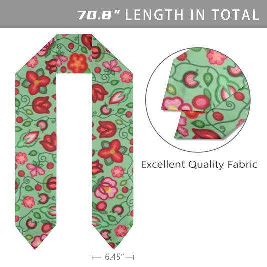 Rose Reverie Green Graduation Stole