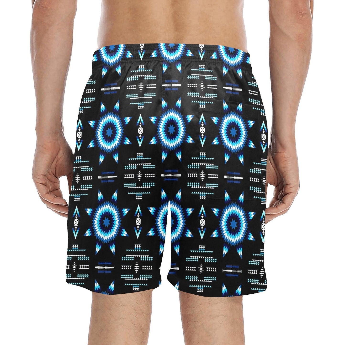 Rising Star Wolf Moon Men's Mid-Length Beach Shorts