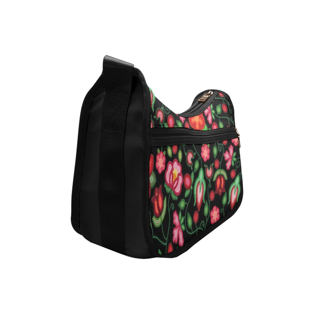 Rose Reverie Black Crossbody Bag