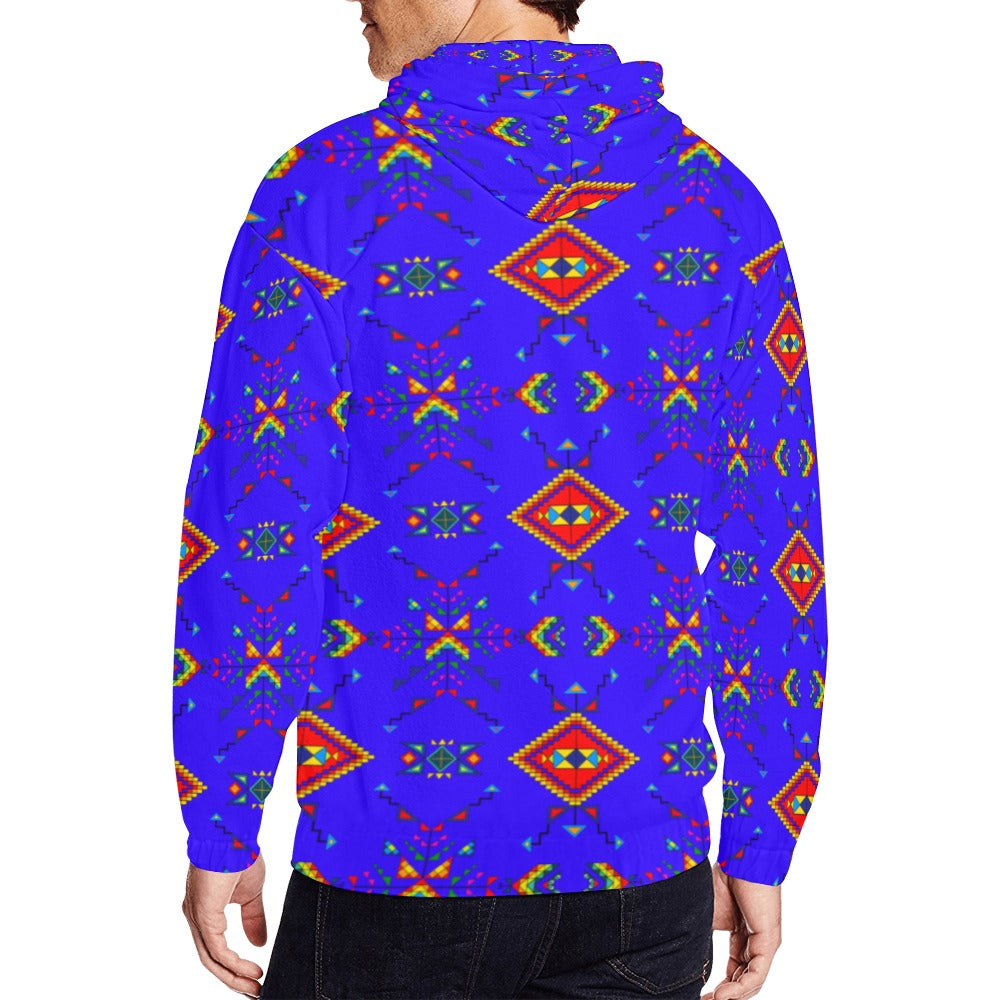 Buffalo Jump Blue Men's Zipper Hoodie