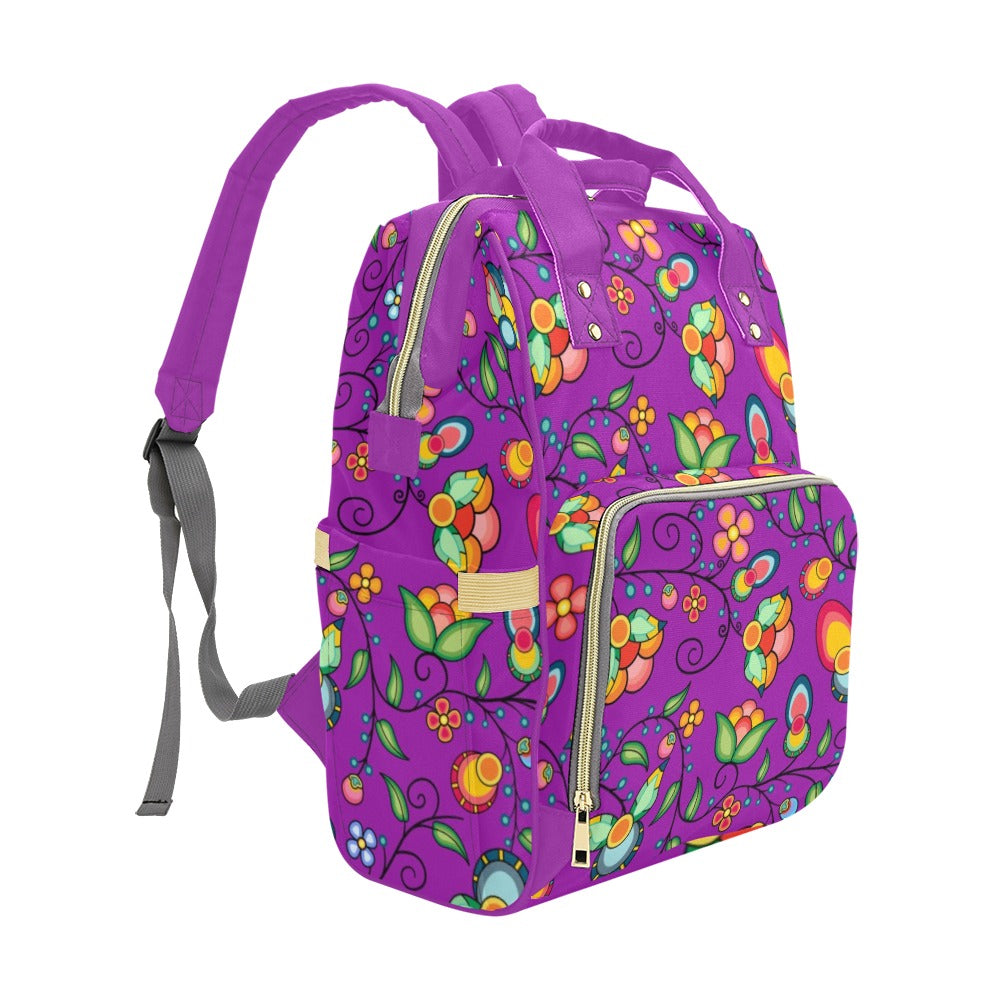 Floral Bounty Purple Multi-Function Diaper Backpack