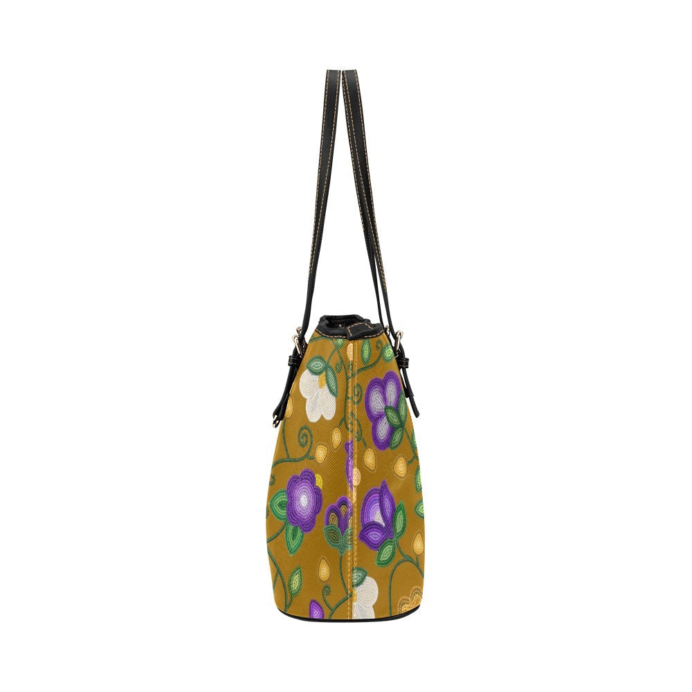 Midnight Moss Bloom Toffee Leather Tote