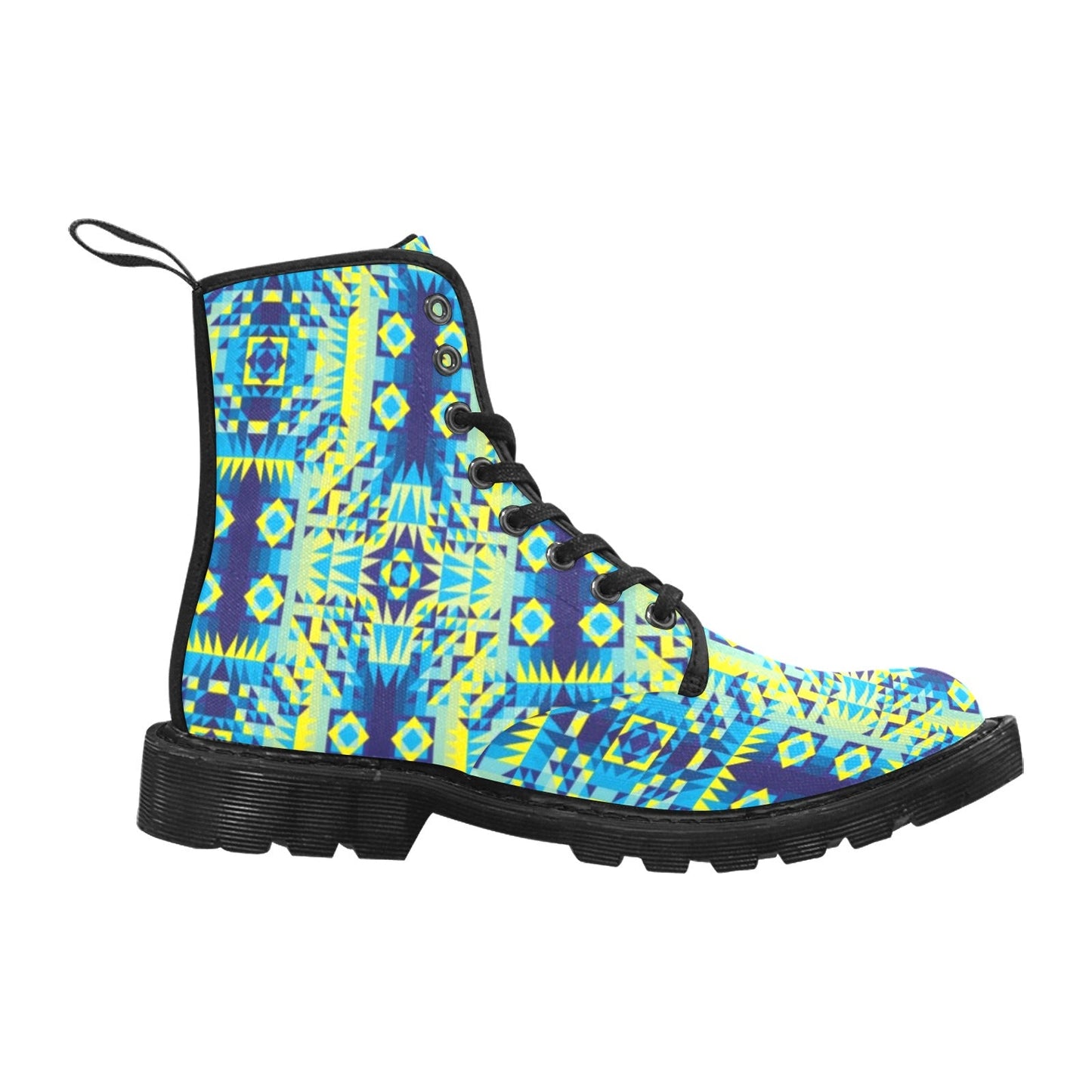 Kaleidoscope Jaune Bleu Boots for Men