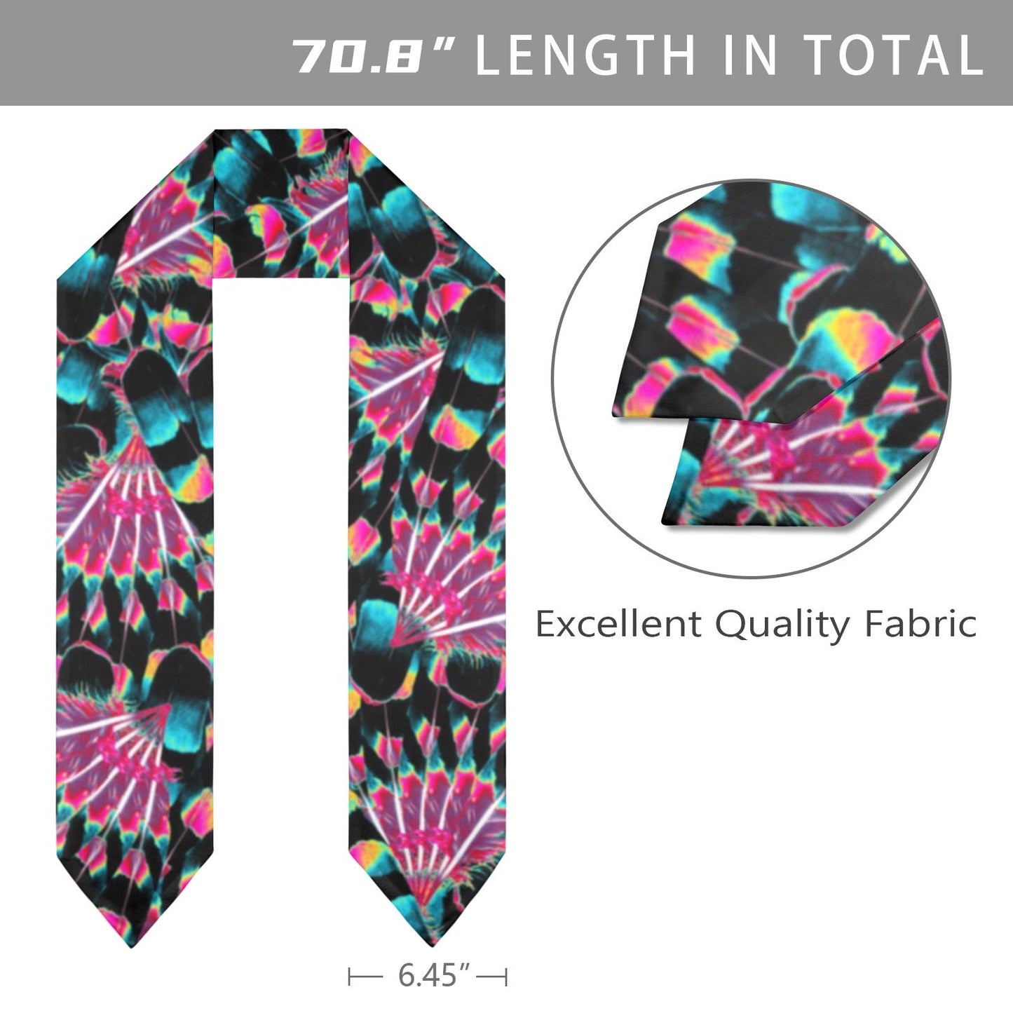 Hawk Feathers Heat Map Graduation Stole