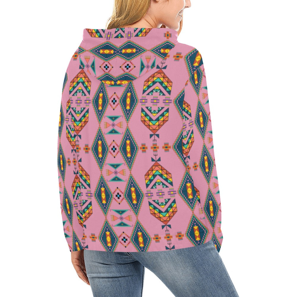 Travois Tipi Dusky Sunset Hoodie for Women