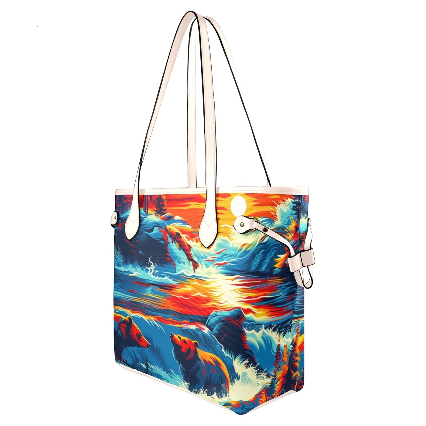 Fishing Bears 2 Clover Canvas Tote Bag