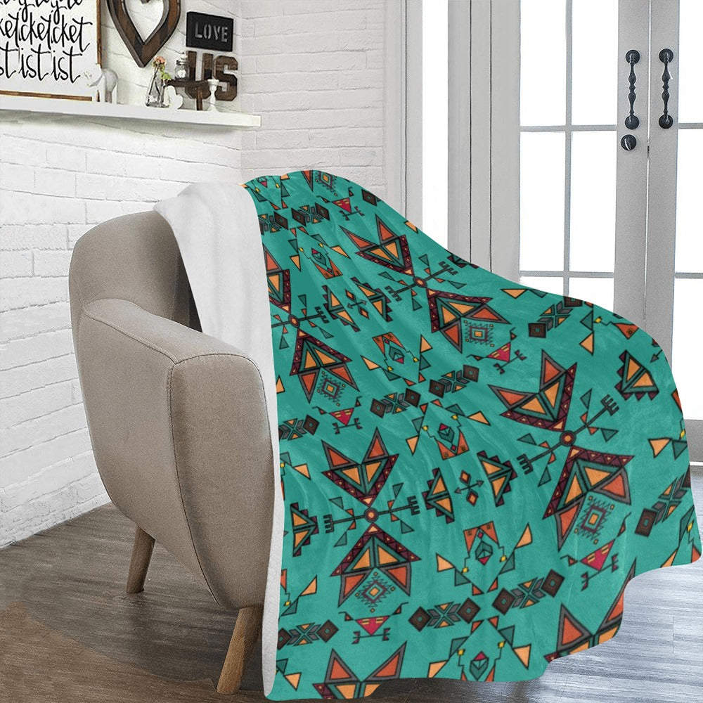 Arrow dawn Turquoise X-Large Micro Fleece Blanket