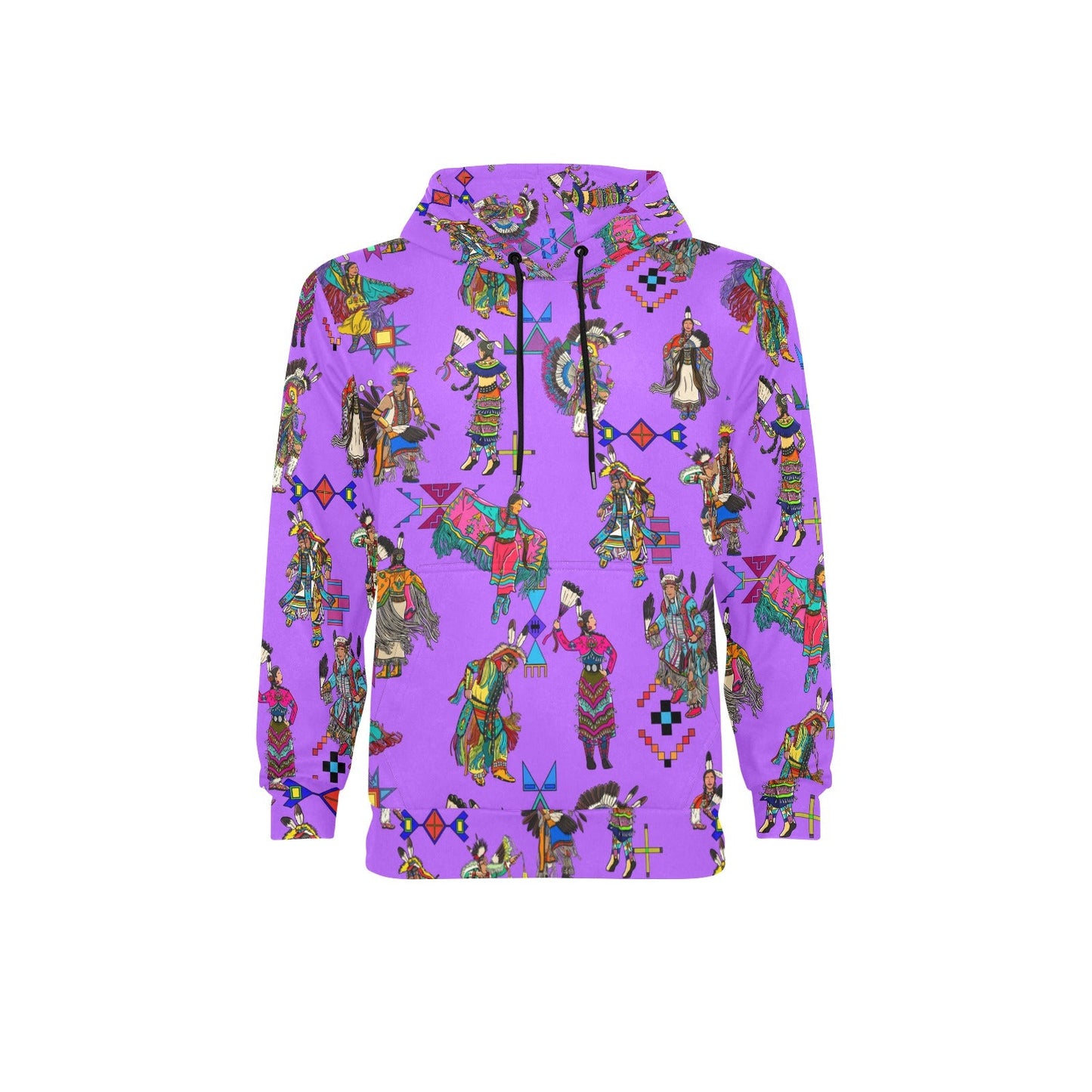 Grand Entry Dancers Purple Men's Long Sleeve Fleece Hoodie