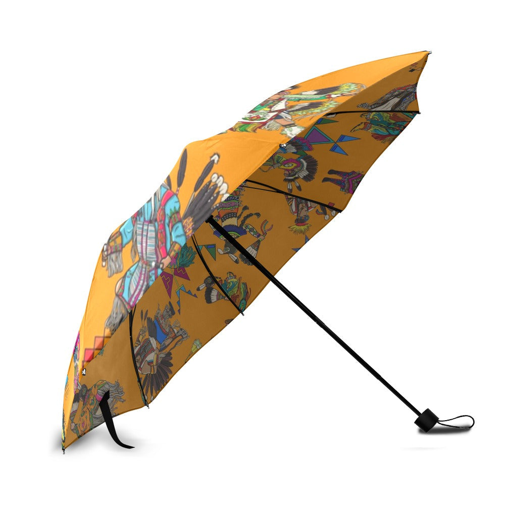 Grand Entry Dancers Orange Foldable Umbrella
