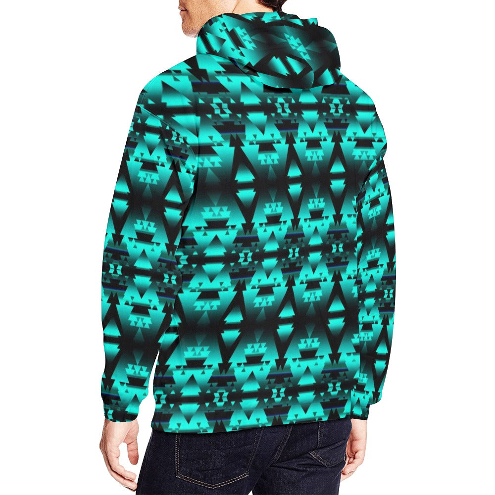 Dark Teal Winter Camp Hoodie for Men