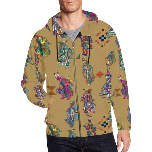 Men's Grass Dancers Earth Men's Zipper Hoodie