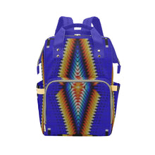 Load image into Gallery viewer, Diamond in the Bluff Blue Multi-Function Diaper Backpack/Diaper Bag
