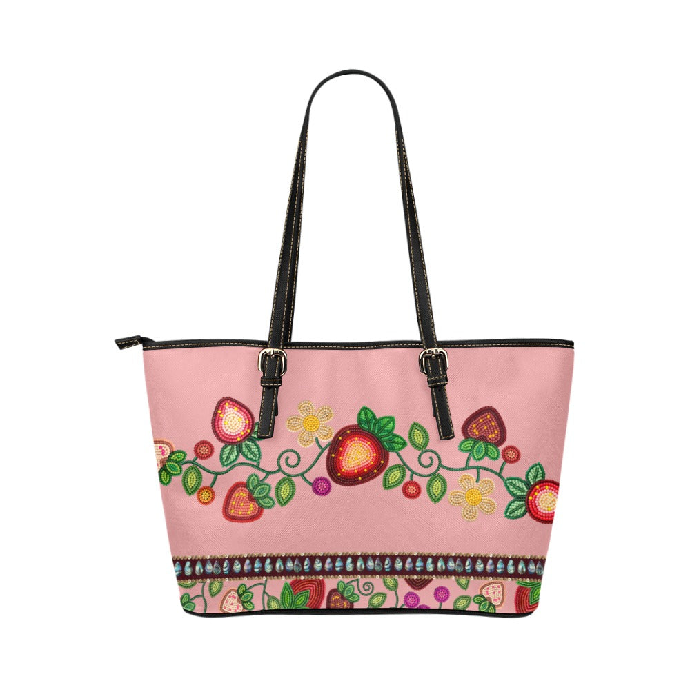 Berry Garden Pink Leather Tote