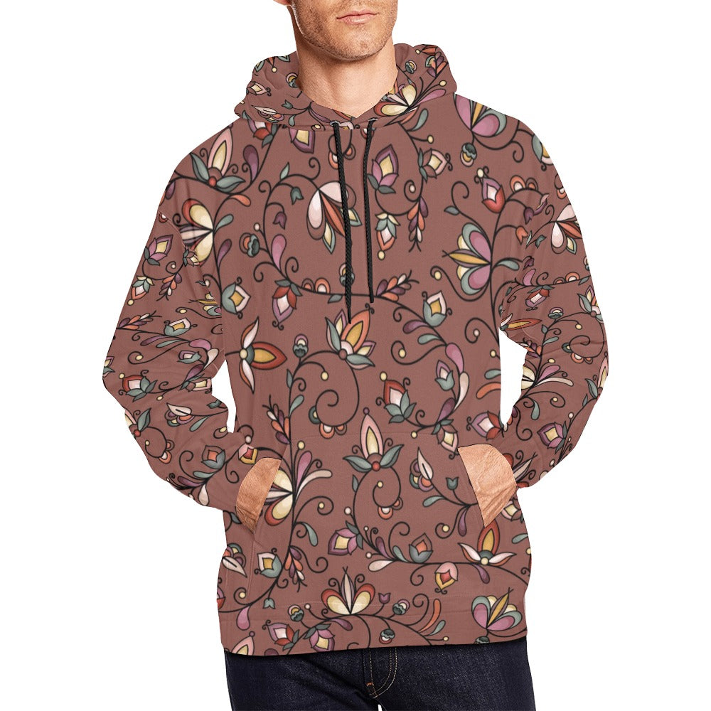 Burnt Sky Petals Brown Hoodie for Men