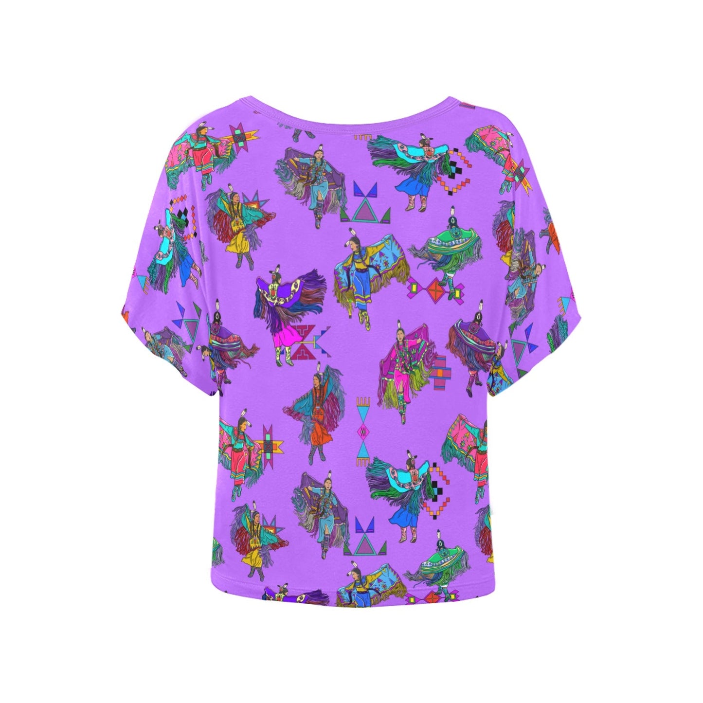 Women's Fancy Dancers Purple Women's Batwing-Sleeved Blouse T shirt