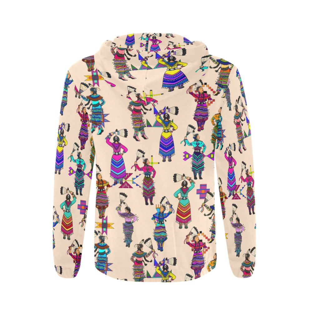 Women's Jingle Dancers Muslin Men's Zipper Hoodie