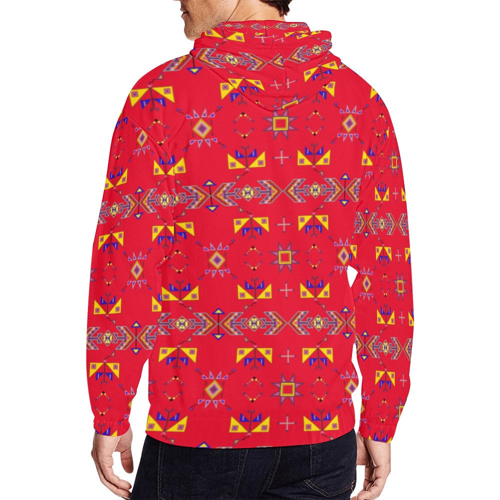 Scattered Generations Red Men's Zipper Hoodie