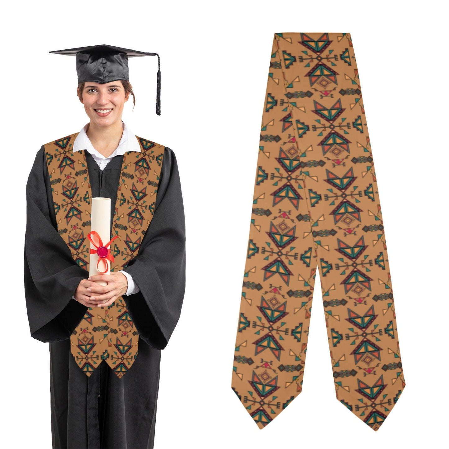Arrow Dawn Brown Graduation Stole