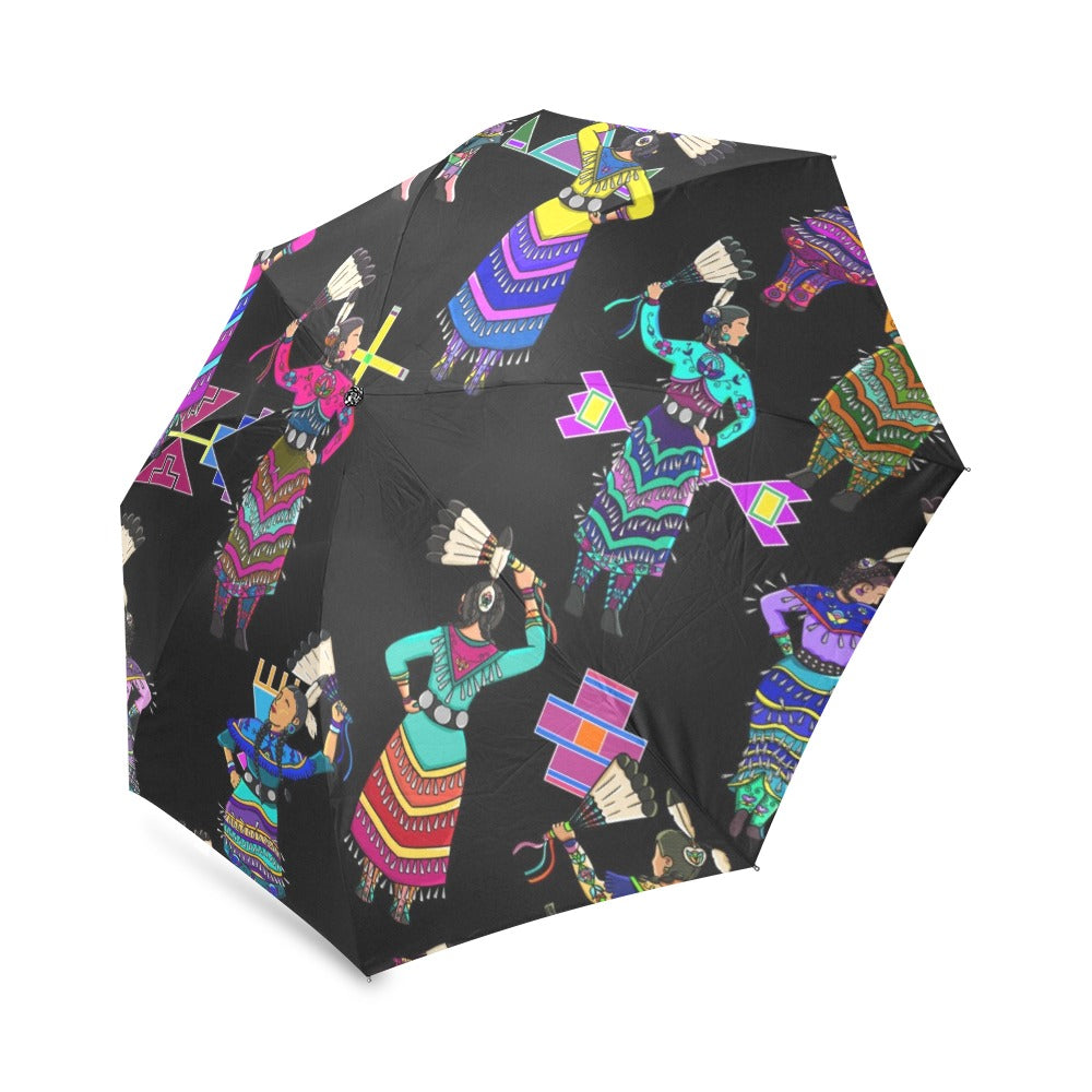 Women's Jingle Dancers Black Foldable Umbrella