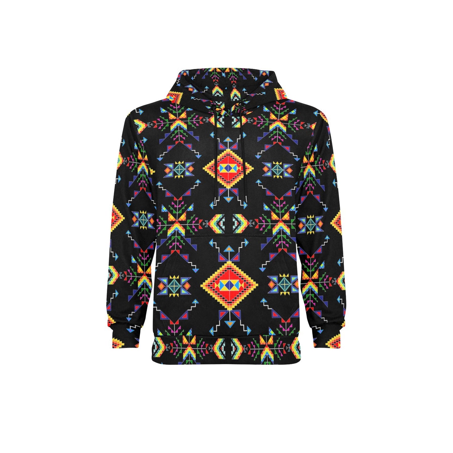 Buffalo Jump Black Men's Long Sleeve Fleece Hoodie