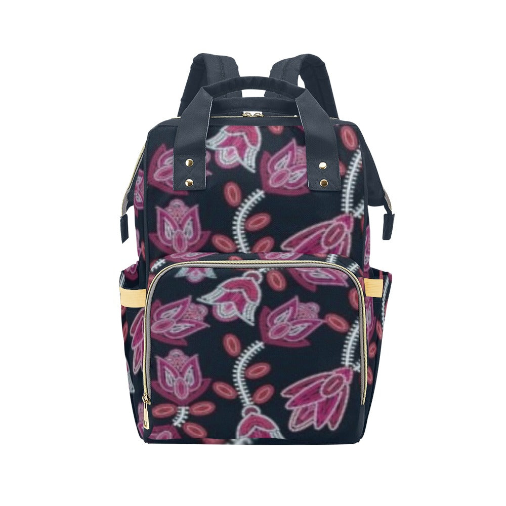 Beaded Pink Multi-Function Diaper Backpack/Diaper Bag