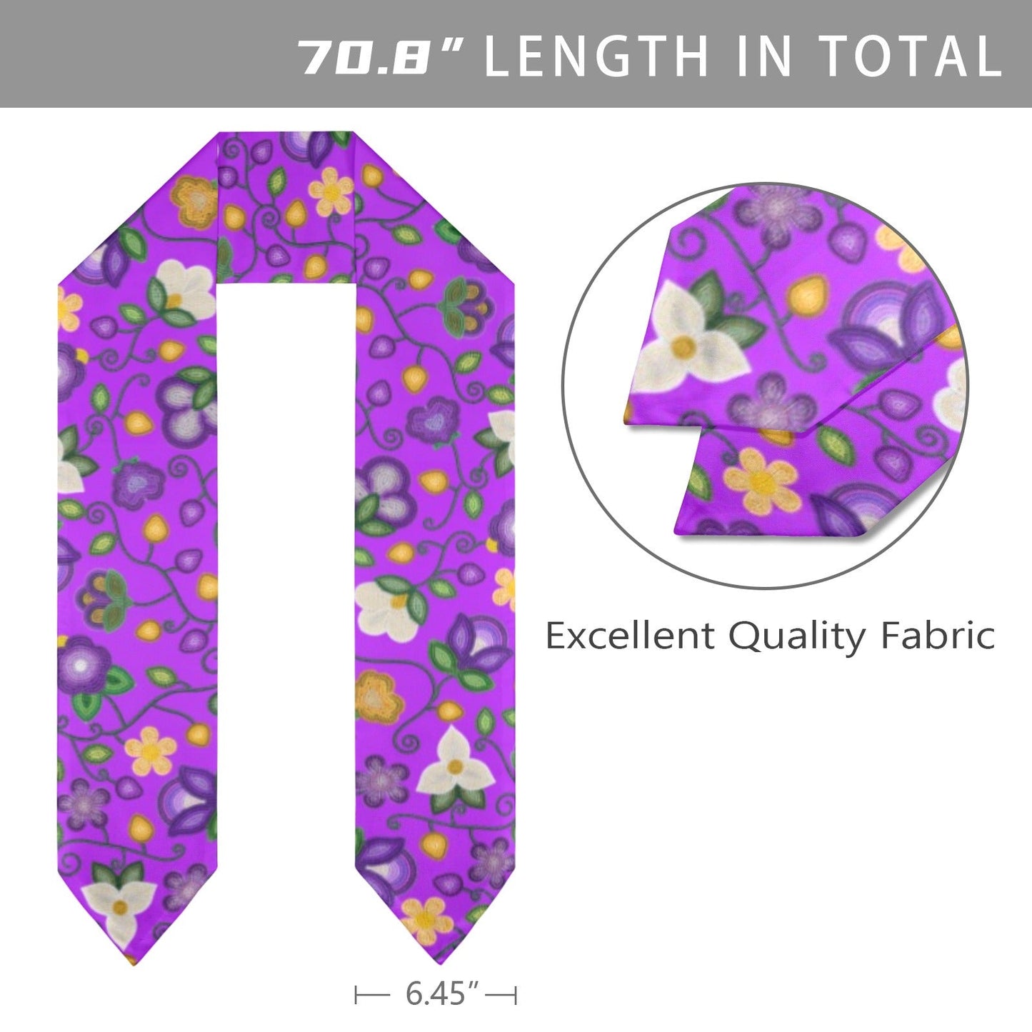 Midnight Moss Bloom Purple Graduation Stole