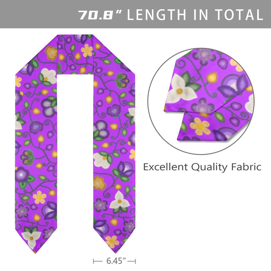Midnight Moss Bloom Purple Graduation Stole