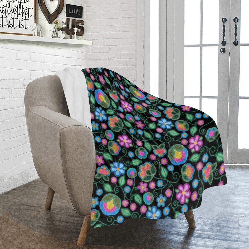 Turquoise Sunbeam Black Ultra-Soft Micro Fleece Blanket 40"x50"
