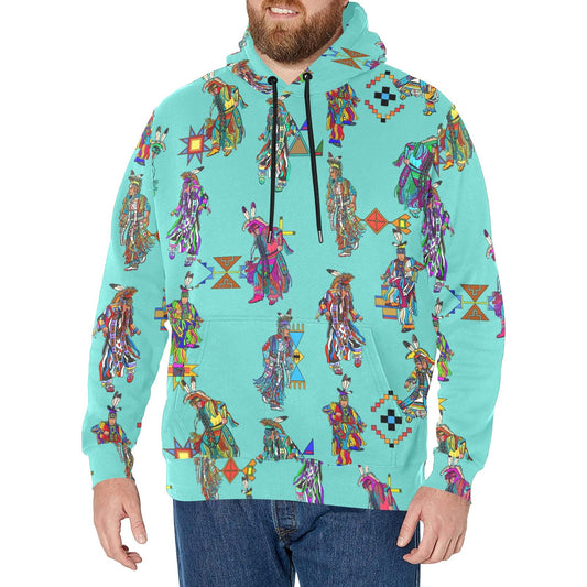 Men's Grass Dancers Eggshell Blue Men's Long Sleeve Fleece Hoodie