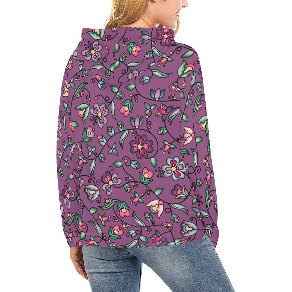 Amber Evening Garland Purple Hoodie for Women (USA Size)