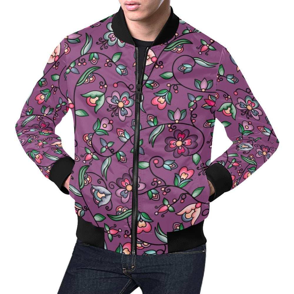 Amber Evening Garland Purple Bomber Jacket for Men