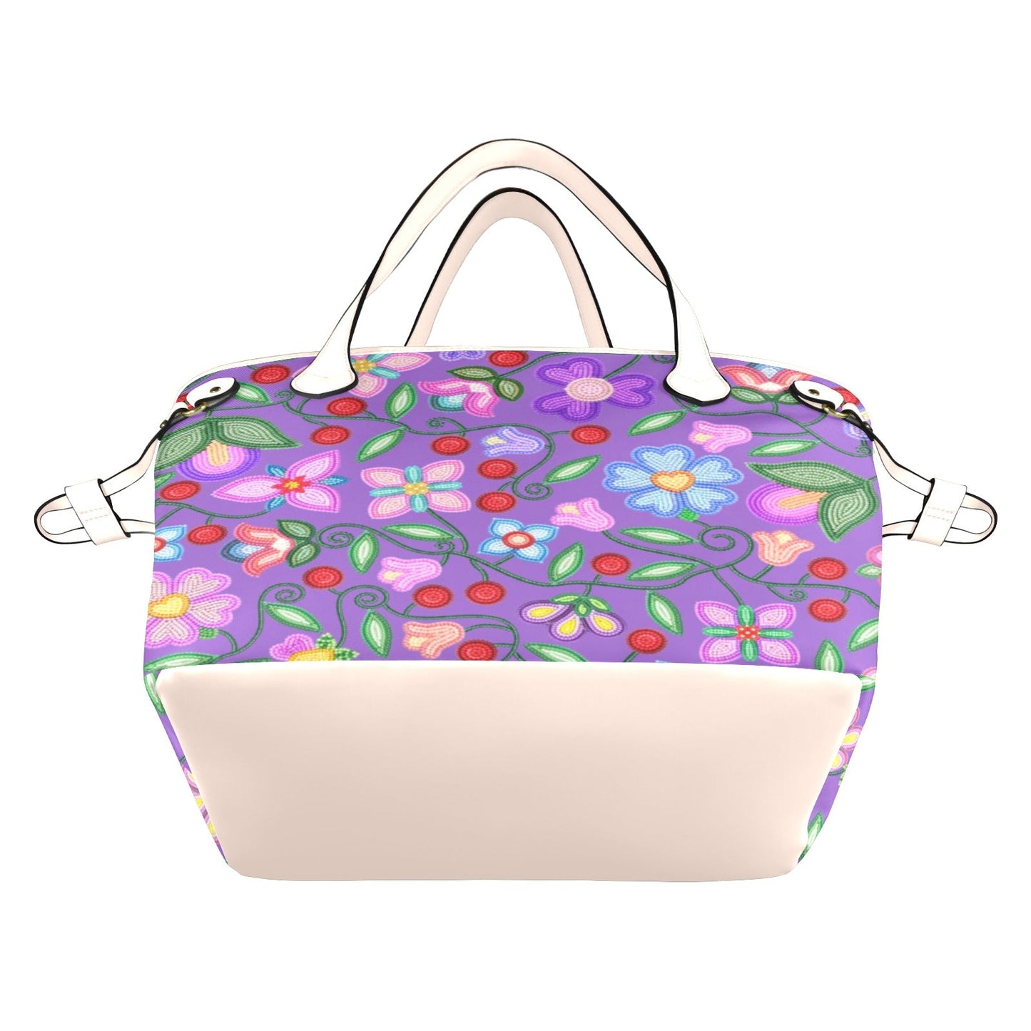 Petal Harmony Lavender Clover Canvas Tote