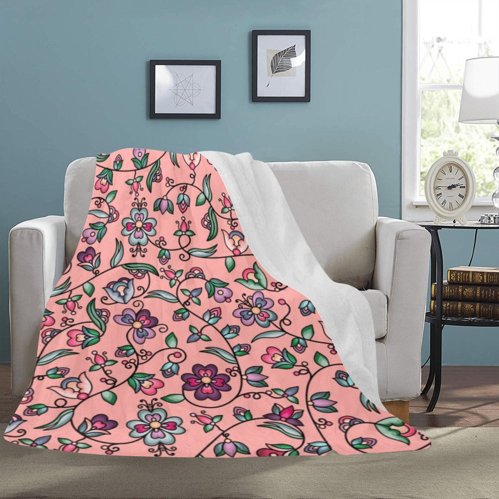 Amber Evening Garland Peach X-Large Micro Fleece Blanket