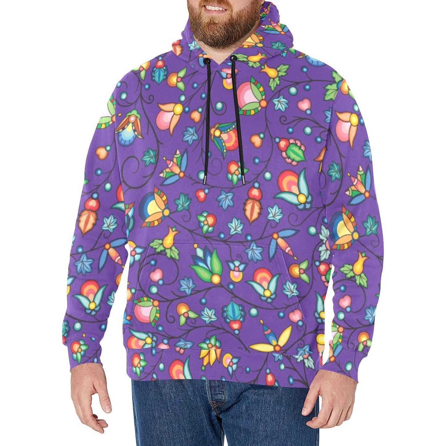 Prairie Plains Spirit Midnight Purple Men's Long Sleeve Fleece Hoodie