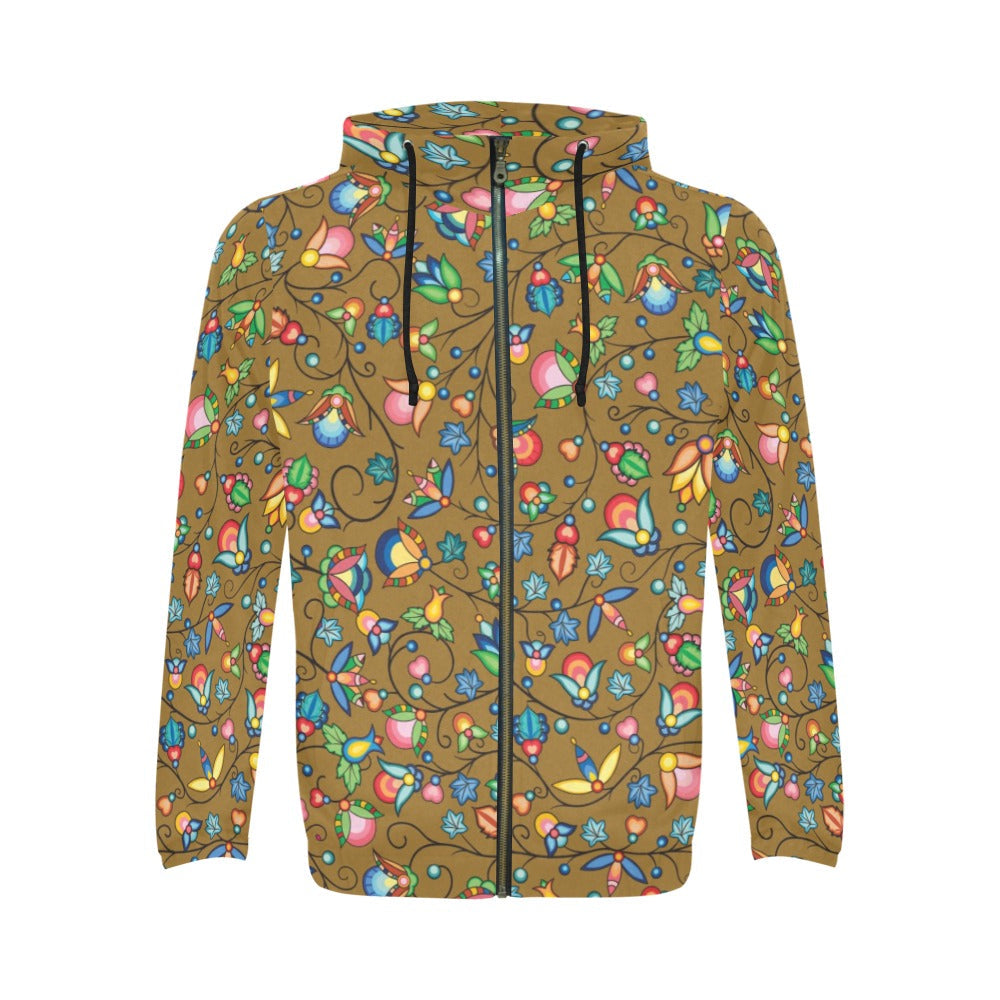 Prairie Plains Spirit Fall Leaves Men's Zipper Hoodie