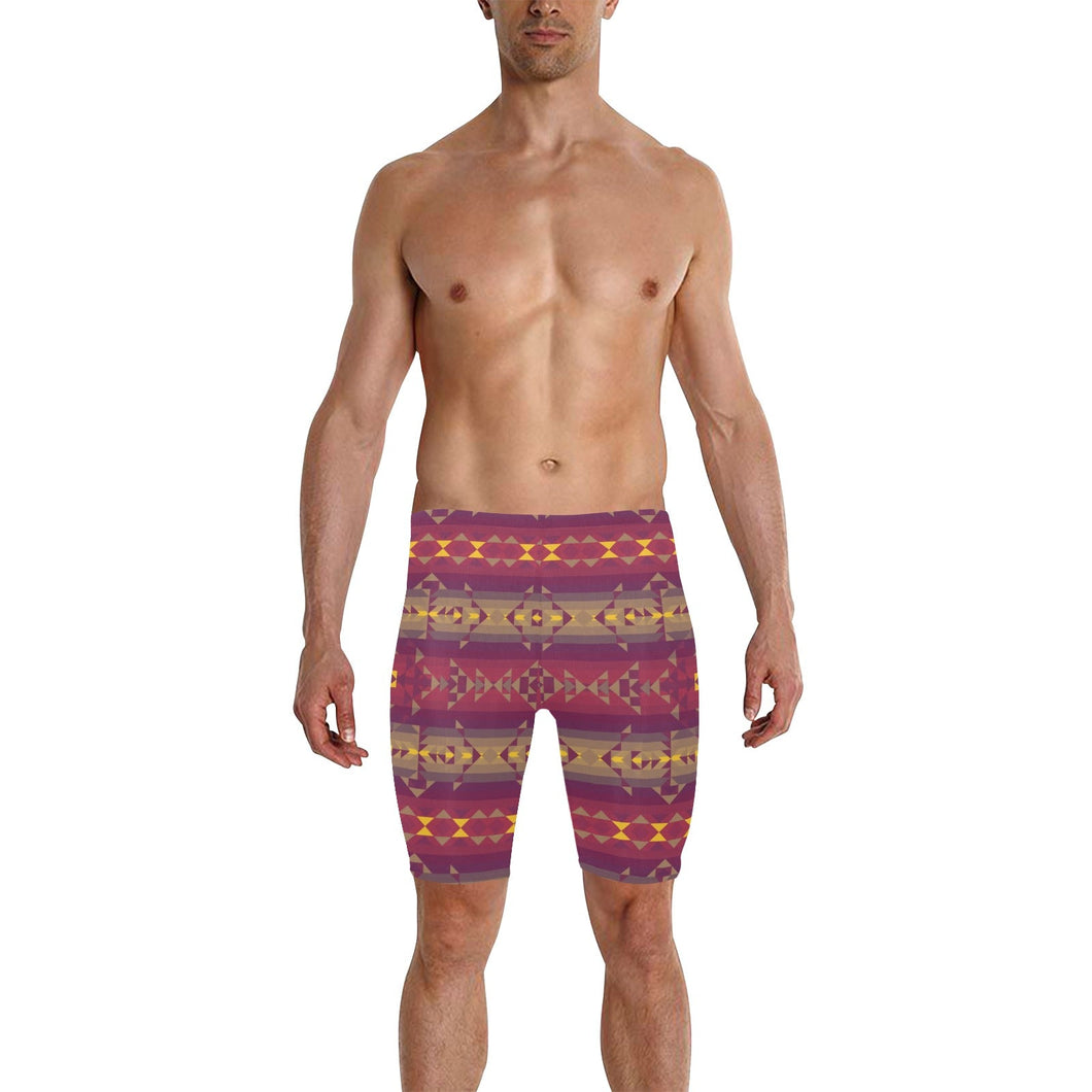 Gold Wool Men's Knee Length Swimming Trunks