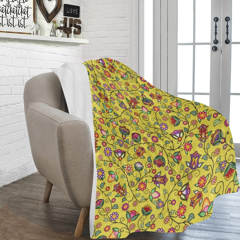 Heartbeat Petals Yellow X-Large Micro Fleece Blanket