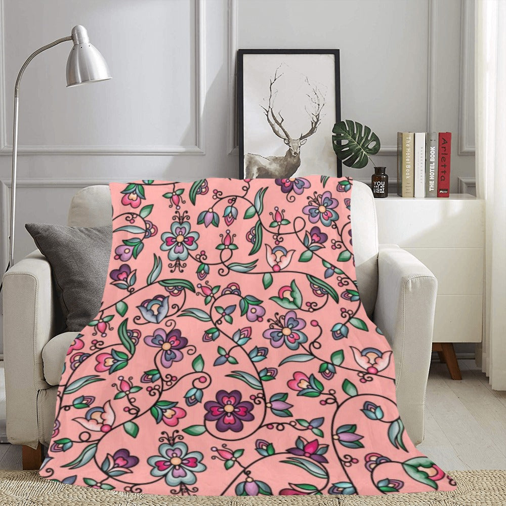 Amber Evening Garland Peach X-Large Micro Fleece Blanket