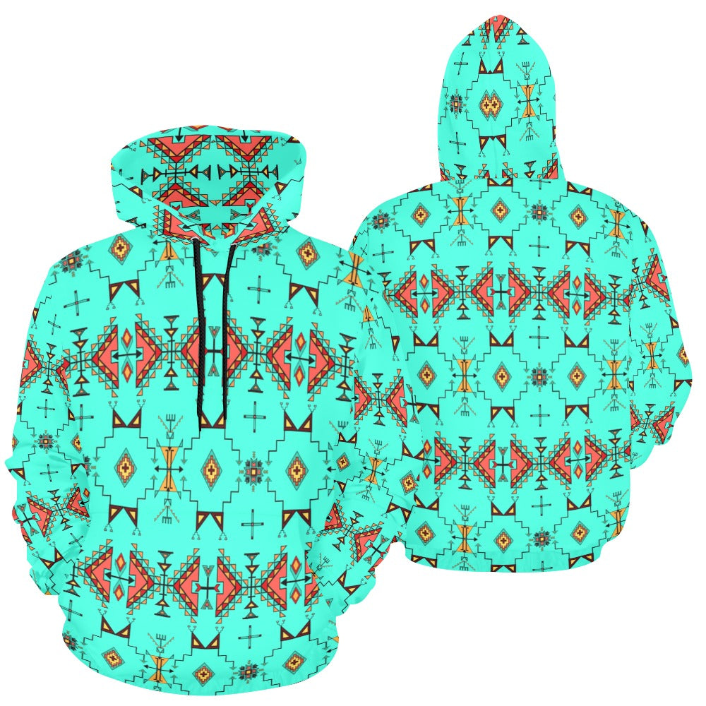 Thunder Flight Turquoise Hoodie for Women (USA Size)