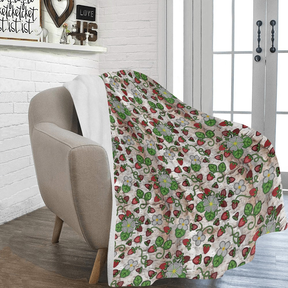 Strawberry Dreams Br Bark X-Large Micro Fleece Blanket