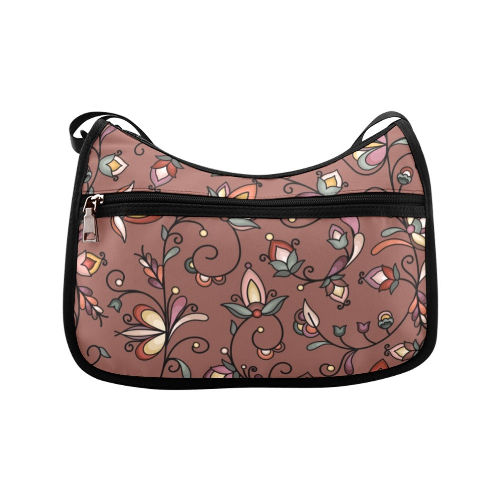 Burnt Sky Petals Brown Crossbody Bag
