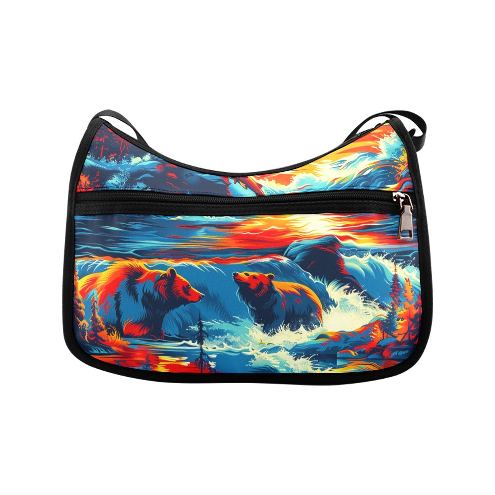 Fishing Bears 2 Crossbody Bag