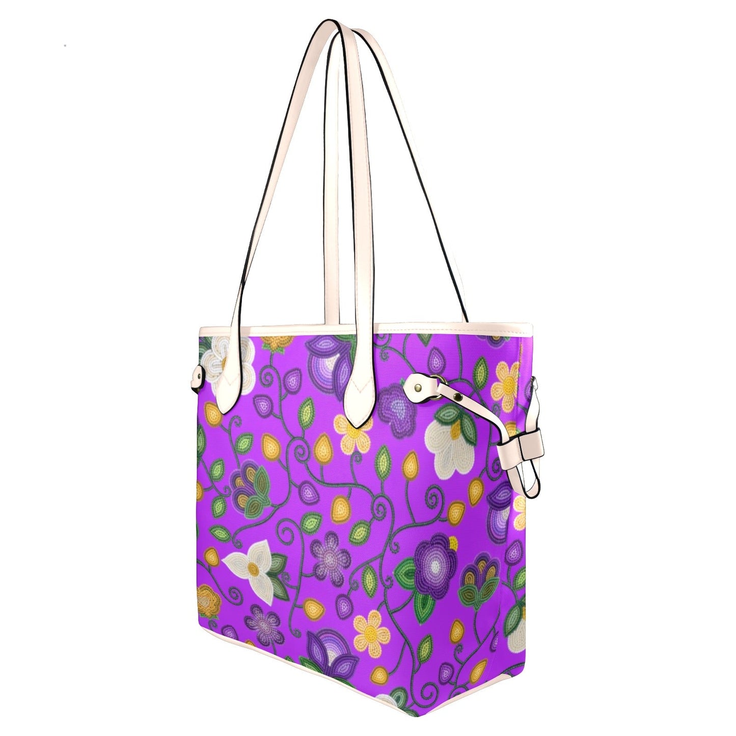 Midnight Moss Bloom Purple Clover Canvas Tote