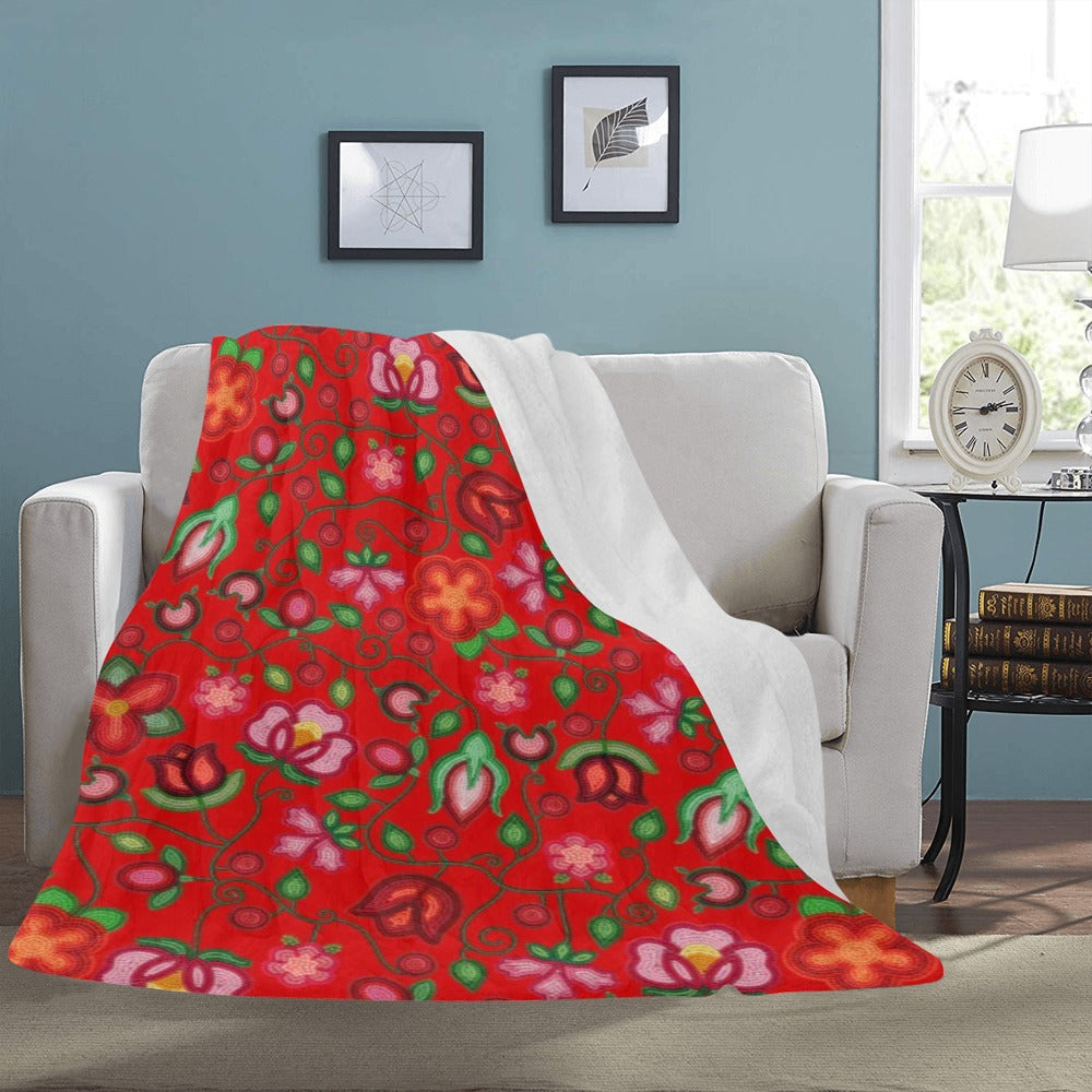 Rose Reverie Red X-Large Micro Fleece Blanket