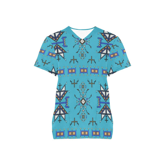 Eagle Strike Blue Scrub Top