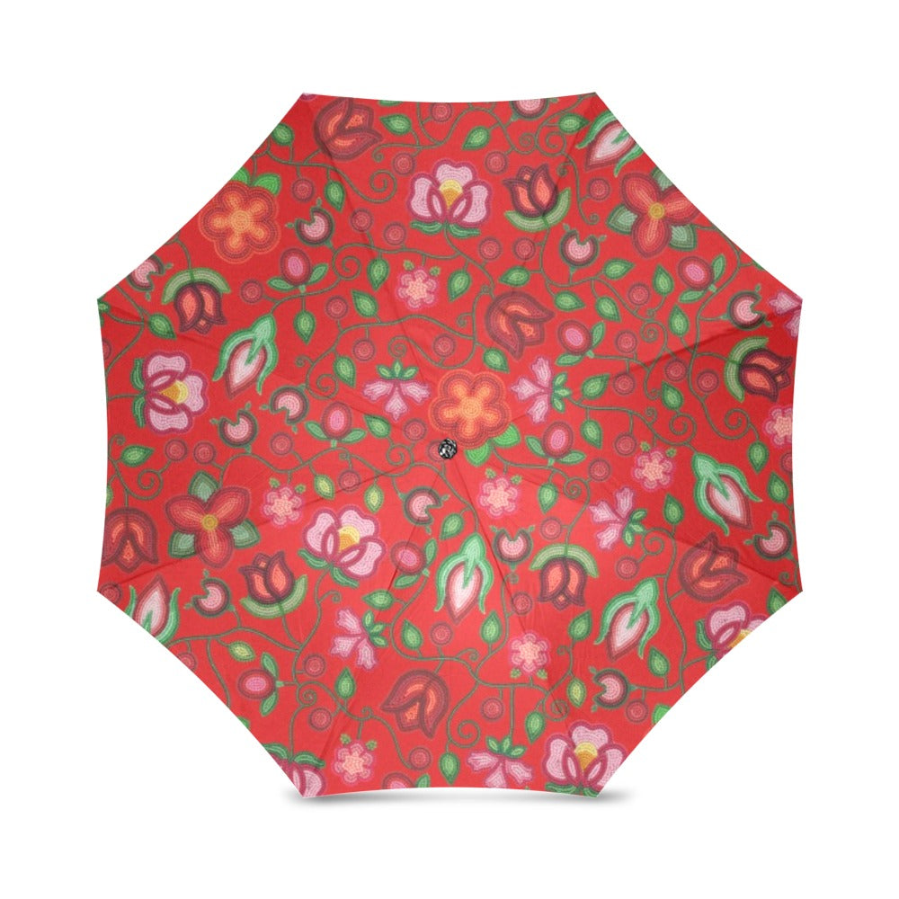 Rose Reverie Red Foldable Umbrella