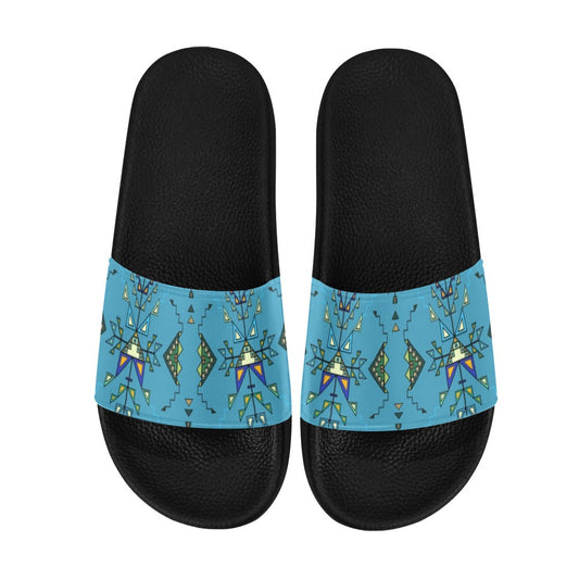Bear Shield Blue Slide Sandals