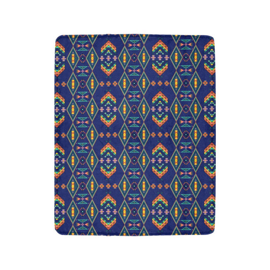 Travois Tipi Blue Ultra-Soft Micro Fleece Blanket 40"x50"