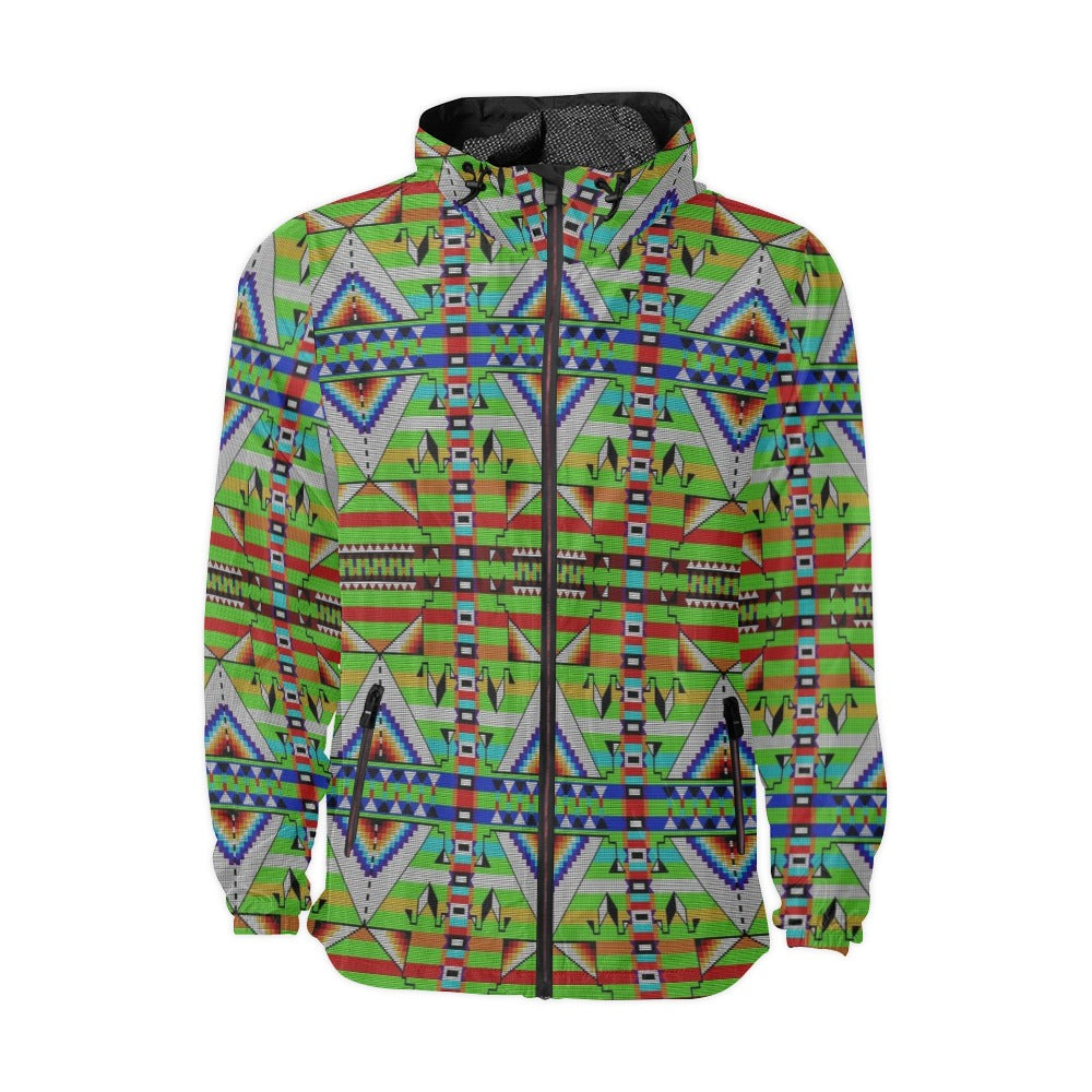 Medicine Blessing Lime Green Men's Windbreaker